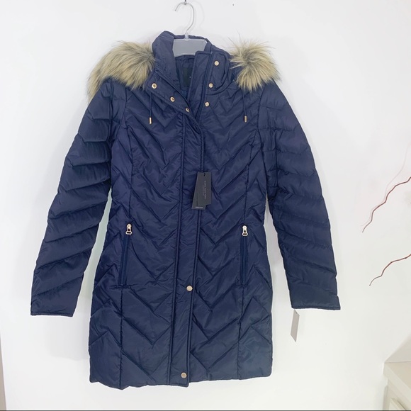 MARC NEW YORK Roxbury Matte Satin Puffer Coat Navy XS NWT - Picture 6 of 15